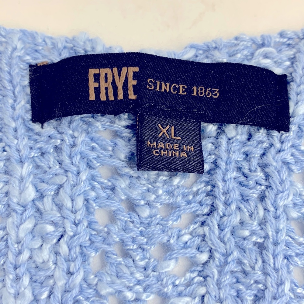 Frye Knit Tank Top XL Slate Blue Button Up New NWT - Picture 4 of 12